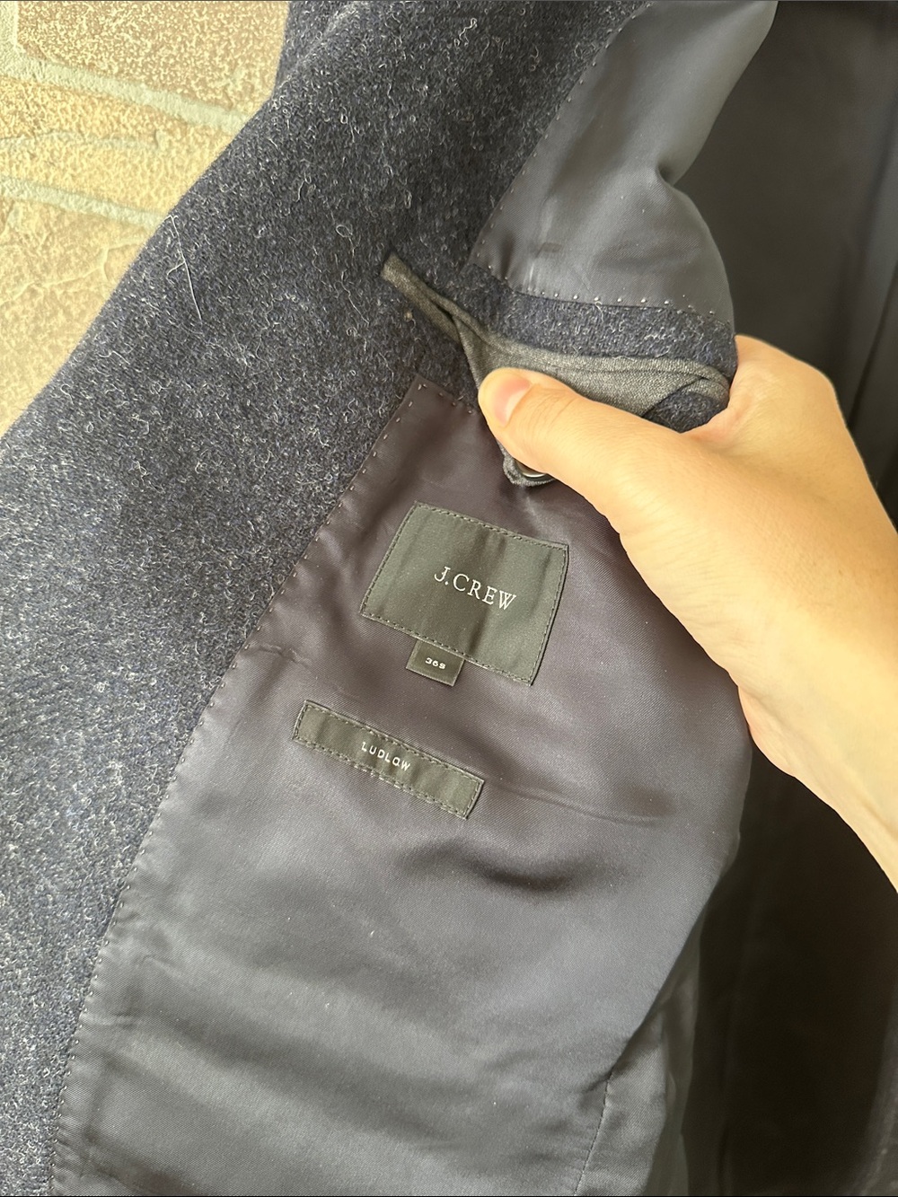 J. Crew Ludlow 100% Wool Yorkshire Tweed Moon English Blazer Navy Blue - Picture 7 of 7